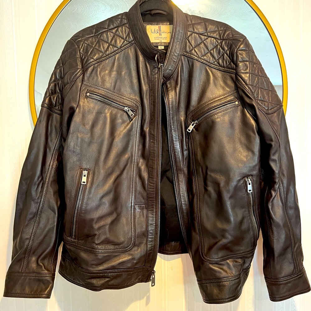 Wilson’s Leather “Mason” quilted jacket in espresso